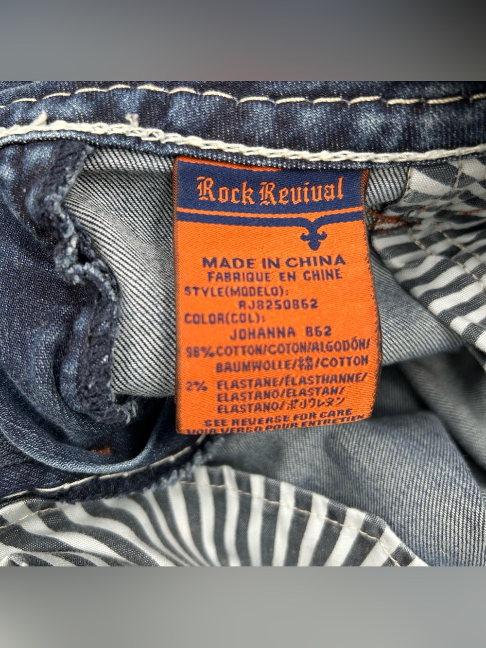 Rock Revival Johanna Boot Jeans Womens 32x34.5 Thick Stitch Measures 33” - Picture 10 of 11